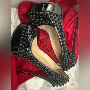 Christian Louboutin black spike heels